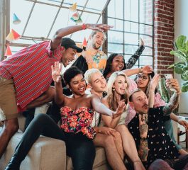 Download premium image of Diverse group of friends taking a selfie at a